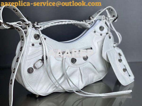 Replica Balenciaga Le Cagole XS S Shoulder Bag in Lambskin White 67130 4