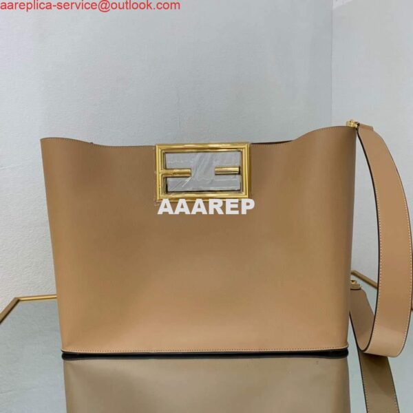 Replica Fendi 8BH391 Fendi way Medium Apricot Leather bag 3