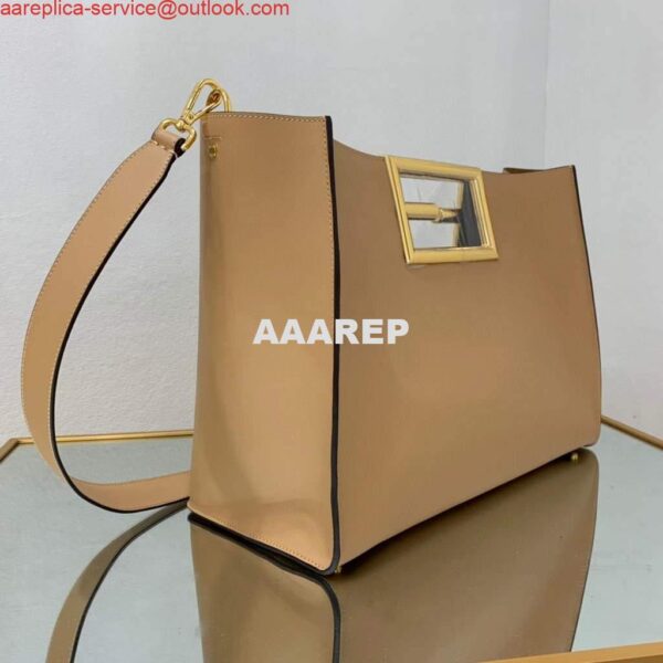 Replica Fendi 8BH391 Fendi way Medium Apricot Leather bag 4