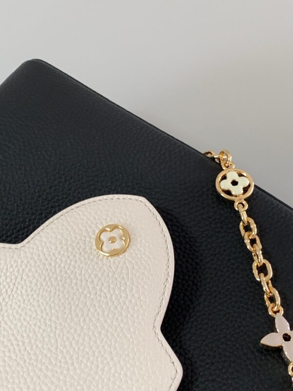 Replica Louis Vuitton Capucines MM LV Bag Black / Galet Gray / Pearly Cream M20708 9