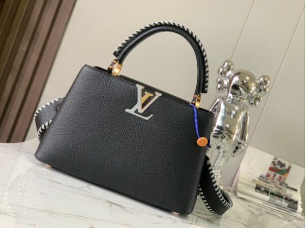 Replica Louis Vuitton Capucines MM LV Bag Etain Metallic Gray M21121 4