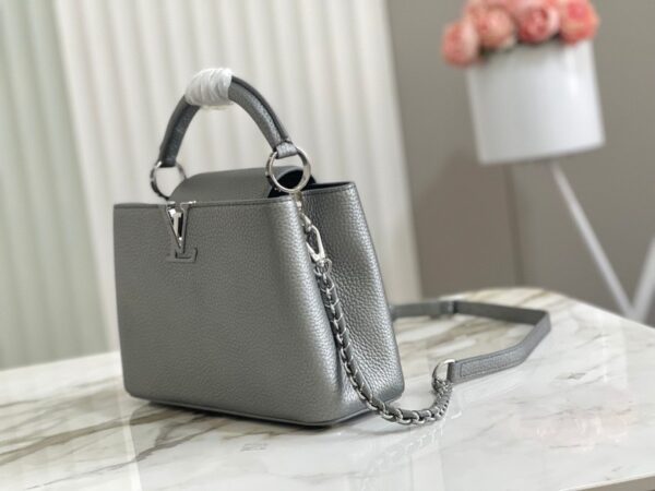 Replica Louis Vuitton Capucines BB LV Bag Etain Metallic Gray M21102 10