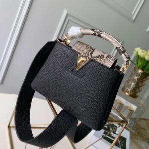 Replica Louis Vuitton Capucines Mini LV Bag Black N96467 2