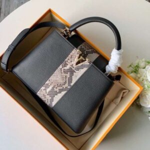 Replica Louis Vuitton Capucines PM Bag Python Stripe N94566 BLV840 2