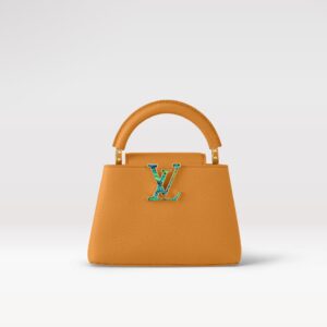 Replica Louis Vuitton Capucines Mini LV Bag Safran Imperial Yellow M21168