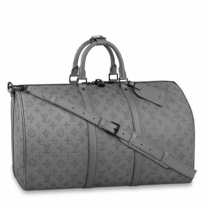 Replica Louis Vuitton Keepall Bandouliere 50B Bag Monogram Shadow M46117