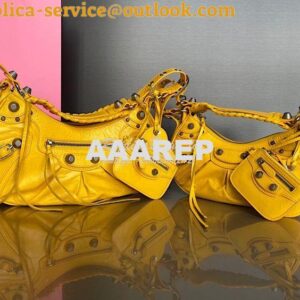 Replica Balenciaga Le Cagole XS S Shoulder Bag in Lambskin Yellow 6713