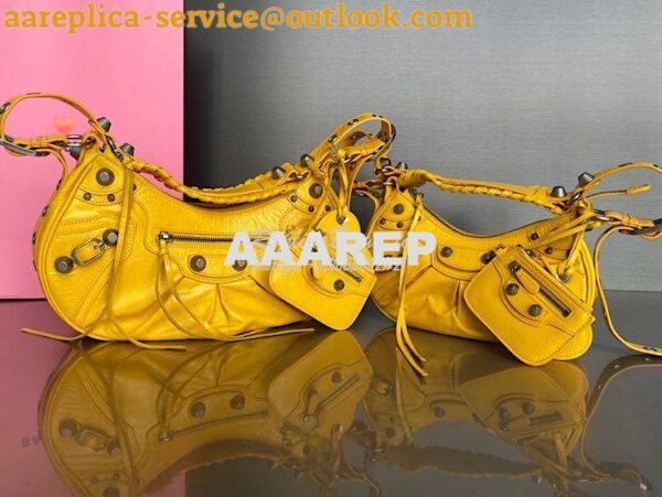 Replica Balenciaga Le Cagole XS S Shoulder Bag in Lambskin Yellow 6713 3