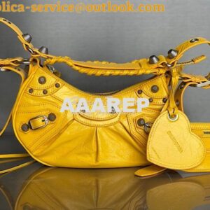 Replica Balenciaga Le Cagole XS S Shoulder Bag in Lambskin Yellow 6713 2