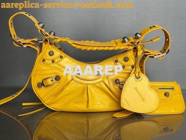 Replica Balenciaga Le Cagole XS S Shoulder Bag in Lambskin Yellow 6713 4