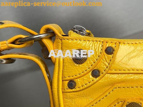 Replica Balenciaga Le Cagole XS S Shoulder Bag in Lambskin Yellow 6713 7