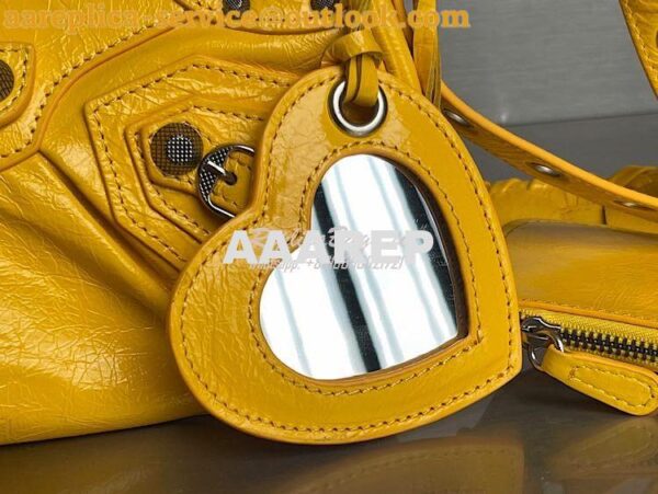 Replica Balenciaga Le Cagole XS S Shoulder Bag in Lambskin Yellow 6713 9