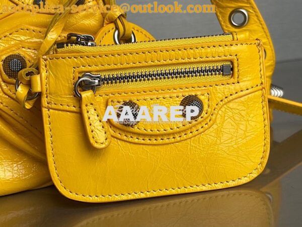 Replica Balenciaga Le Cagole XS S Shoulder Bag in Lambskin Yellow 6713 10