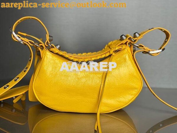 Replica Balenciaga Le Cagole XS S Shoulder Bag in Lambskin Yellow 6713 11