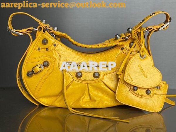 Replica Balenciaga Le Cagole XS S Shoulder Bag in Lambskin Yellow 6713 12