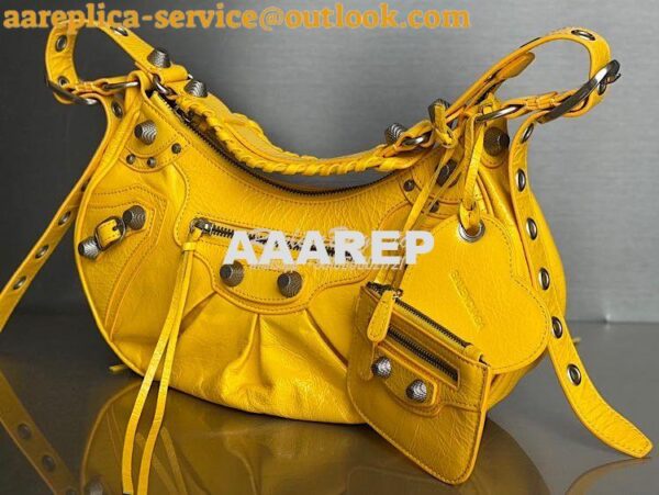 Replica Balenciaga Le Cagole XS S Shoulder Bag in Lambskin Yellow 6713 14