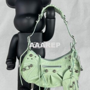 Replica Balenciaga Le Cagole XS S Shoulder Bag in Mint Supple Crocodil 2