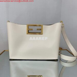 Replica Fendi 8BH391 Fendi way Medium White Leather bag 2