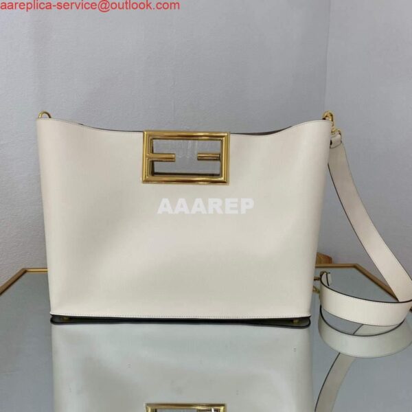 Replica Fendi 8BH391 Fendi way Medium White Leather bag 4