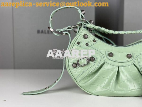 Replica Balenciaga Le Cagole XS S Shoulder Bag in Mint Supple Crocodil 7