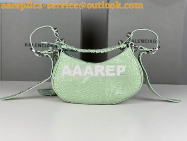 Replica Balenciaga Le Cagole XS S Shoulder Bag in Mint Supple Crocodil 9