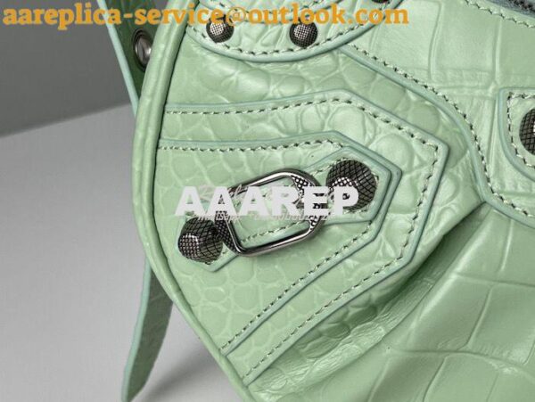 Replica Balenciaga Le Cagole XS S Shoulder Bag in Mint Supple Crocodil 13