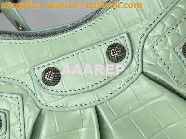 Replica Balenciaga Le Cagole XS S Shoulder Bag in Mint Supple Crocodil 14