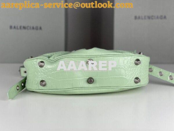 Replica Balenciaga Le Cagole XS S Shoulder Bag in Mint Supple Crocodil 22