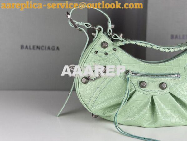 Replica Balenciaga Le Cagole XS S Shoulder Bag in Mint Supple Crocodil 23