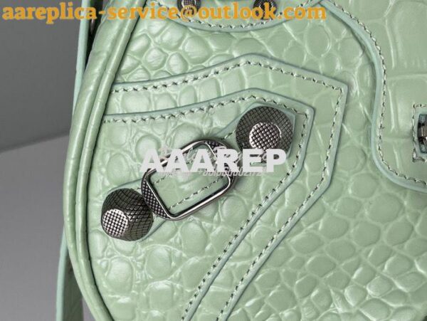 Replica Balenciaga Le Cagole XS S Shoulder Bag in Mint Supple Crocodil 24