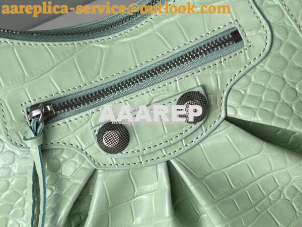 Replica Balenciaga Le Cagole XS S Shoulder Bag in Mint Supple Crocodil 25