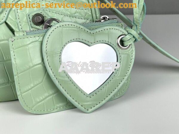 Replica Balenciaga Le Cagole XS S Shoulder Bag in Mint Supple Crocodil 27