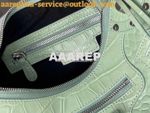 Replica Balenciaga Le Cagole XS S Shoulder Bag in Mint Supple Crocodil 28