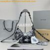 Replica Balenciaga Le Cagole XS Shoulder Bag White And Black Graffiti 2