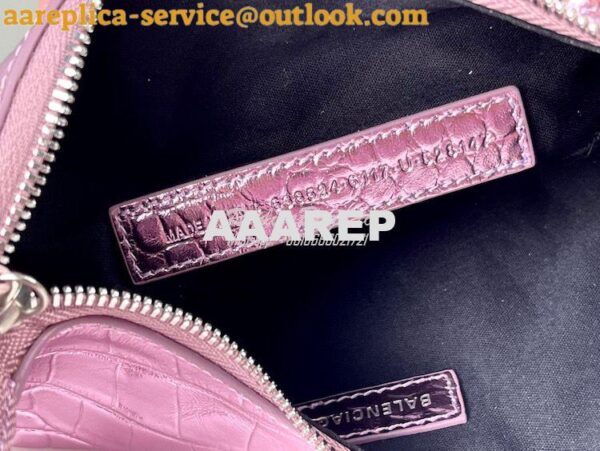 Replica Balenciaga Le Cagole XS S Shoulder Bag in Pink Metallized Croc 32