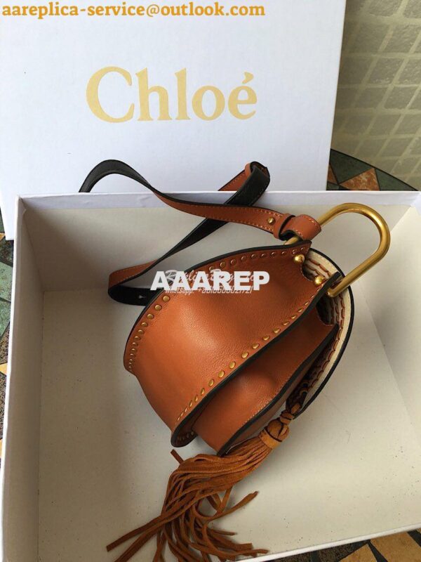 Replica Chloe Hudson Satchel Tan Leather Cross Body Bag 4