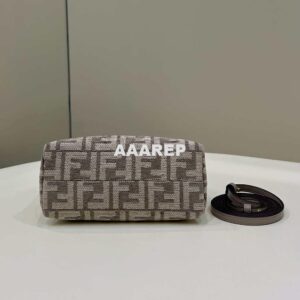 Replica Fendi 8BL145 By The Way Mini Midi Dove gray FF tapestry fabric bag small Boston bag 2