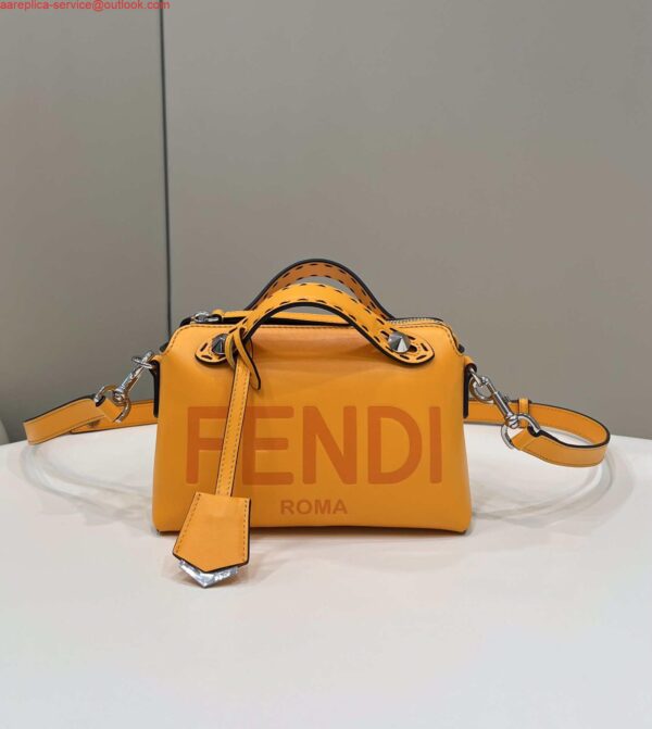 Replica Fendi 8BL145 By The Way Mini Orange leather small Boston bag 3