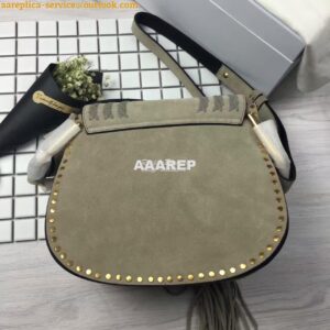 Replica Chloe Hudson Shoulder Bag in Suede Calfskin Grey 2