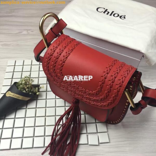 Replica Chloe Hudson Shoulder Bag in Suede Calfskin Red 2