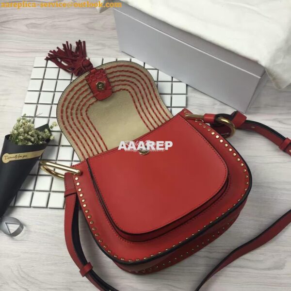 Replica Chloe Hudson Shoulder Bag in Suede Calfskin Red 5