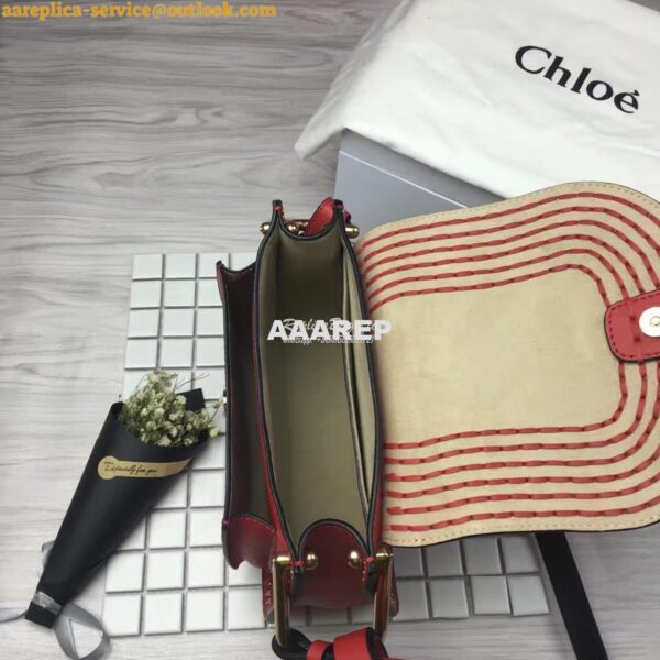 Replica Chloe Hudson Shoulder Bag in Suede Calfskin Red 6