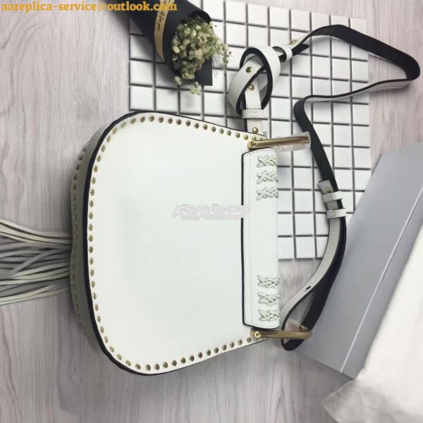 Replica Chloe Hudson Shoulder Bag in Suede Calfskin White 5