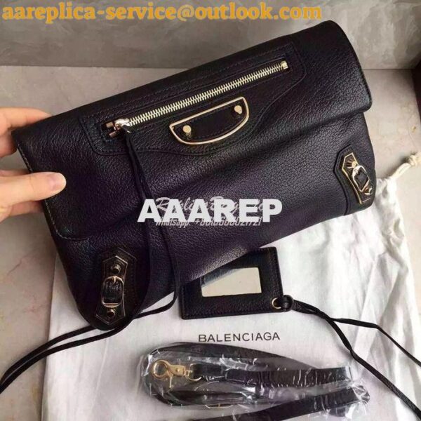 Replica Balenciaga Metallic Edge Envelope Black 4