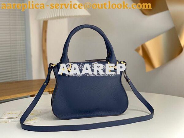 Replica Chloe Marcie Medium Satchel Bag Blue 8