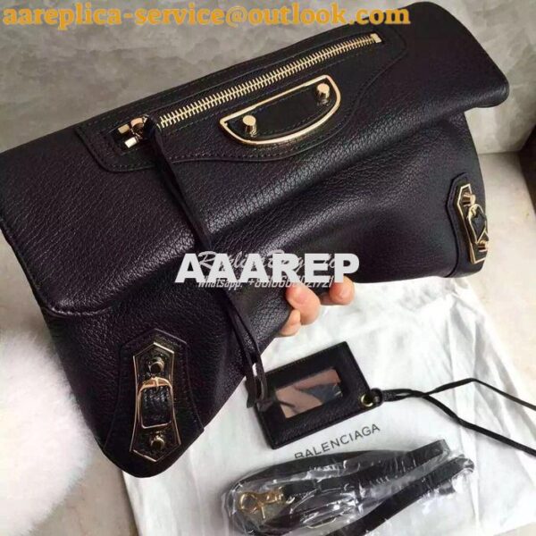 Replica Balenciaga Metallic Edge Envelope Black 5