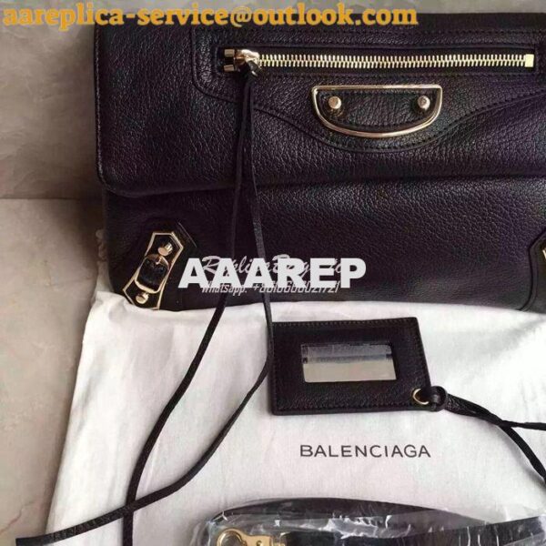 Replica Balenciaga Metallic Edge Envelope Black 7