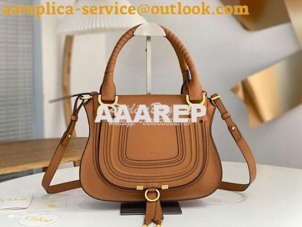 Replica Chloe Marcie Medium Satchel Bag Caramel 3