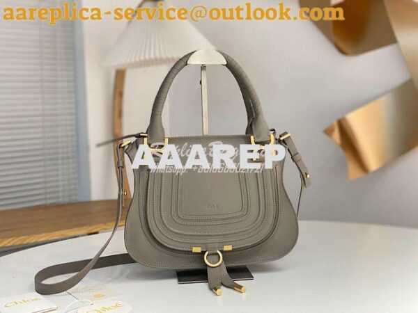 Replica Chloe Marcie Medium Satchel Bag Dark Grey 3
