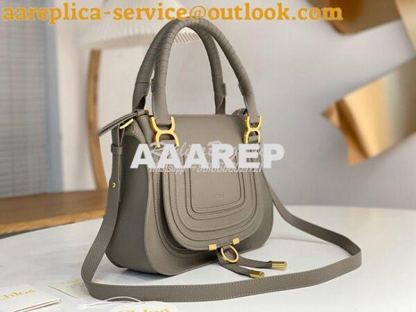 Replica Chloe Marcie Medium Satchel Bag Dark Grey 6